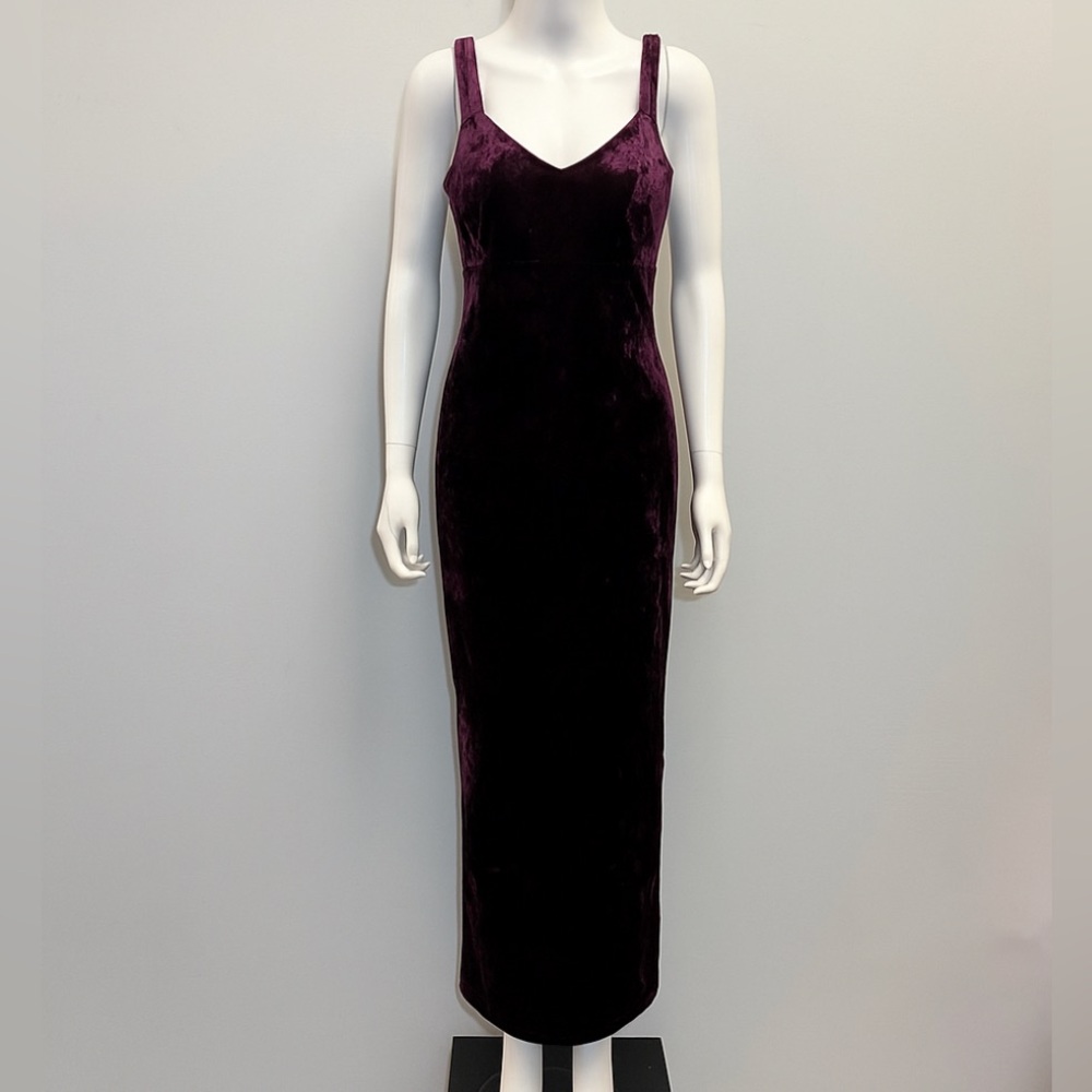 Jessica Simpson Red Velvet Bodycon Midi Dress (XS)